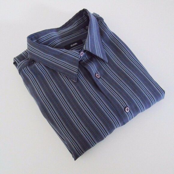 Alfani Pin Striped Mens Shirt Office Casual - Picture 1 of 4